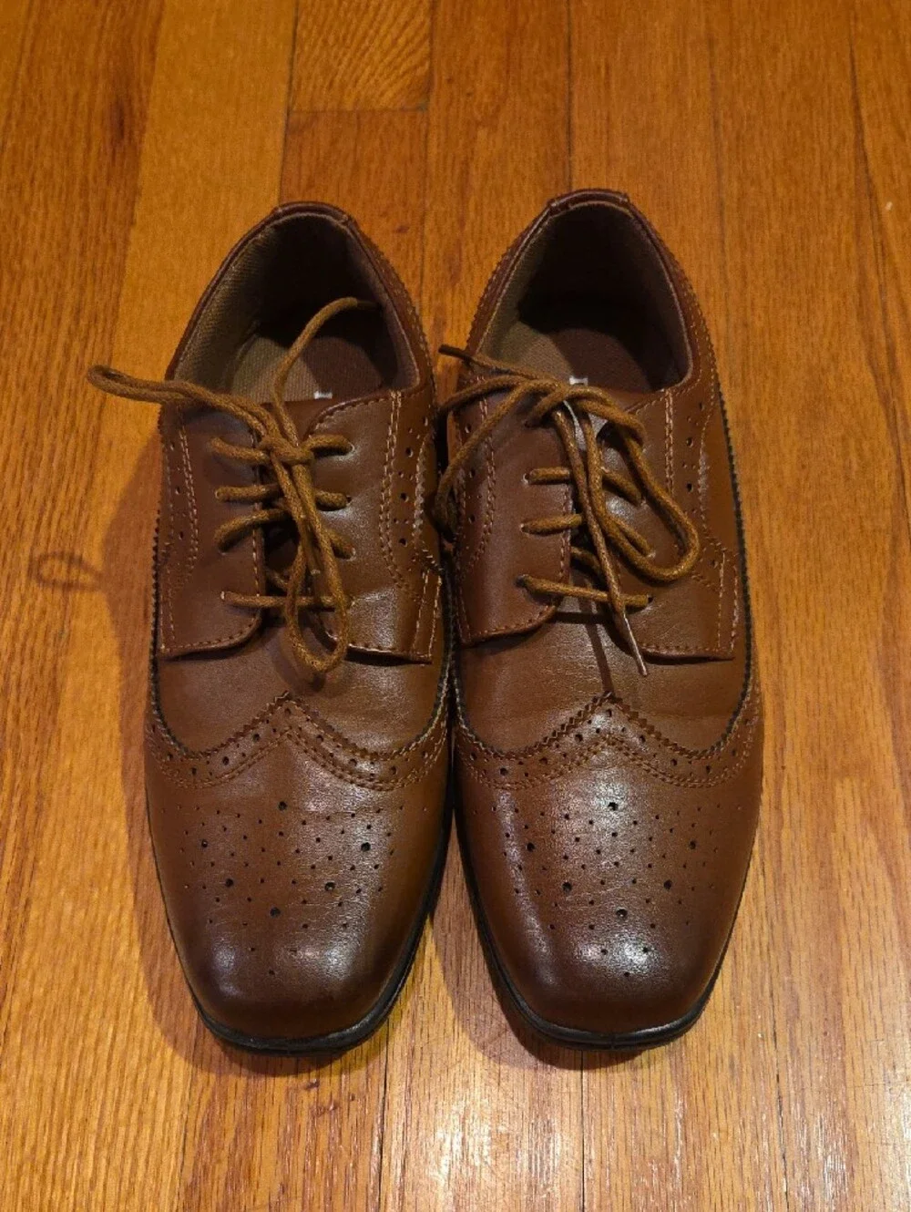 Boy's Brown Deer Stags Wingtip Oxford Dress Shoes - Size 4W